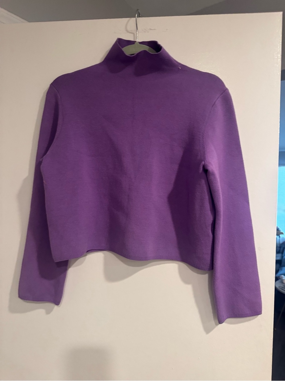 & Other Stories Lilac Mock Neck Long Sleeve Crop Top size XS